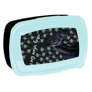 Uzsonnás doboz Horses, fekete-kék-2